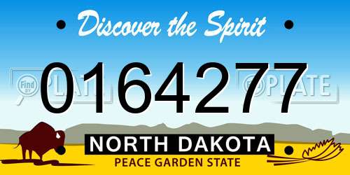 0164277 North Dakota License Plate