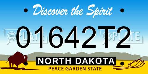 01642T2 North Dakota License Plate