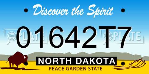 01642T7 North Dakota License Plate