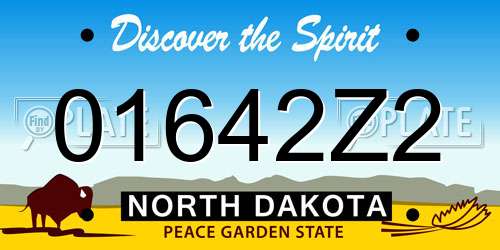 01642Z2 North Dakota License Plate