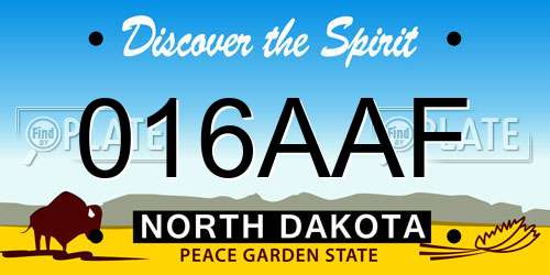 016AAF North Dakota License Plate