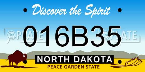 016B35 North Dakota License Plate