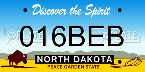 016BEB North Dakota License Plate