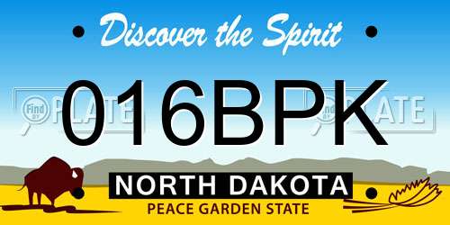 016BPK North Dakota License Plate