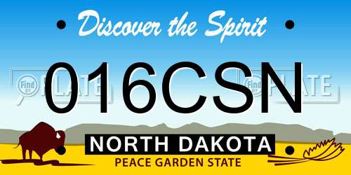016CSN North Dakota License Plate