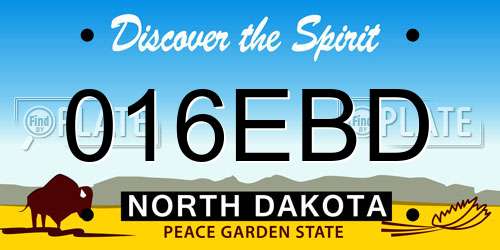 016EBD North Dakota License Plate