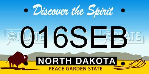 016SEB North Dakota License Plate