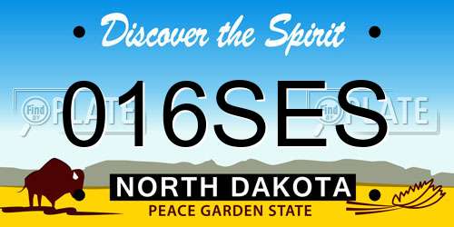 016SES North Dakota License Plate