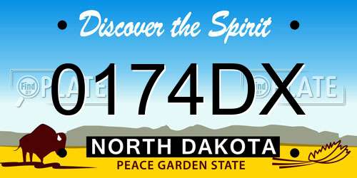0174DX North Dakota License Plate