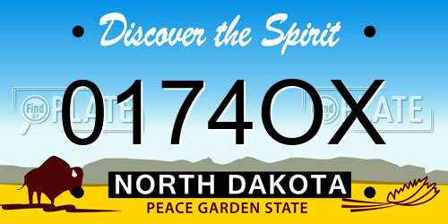 0174OX North Dakota License Plate