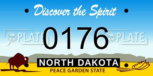 0176 North Dakota License Plate