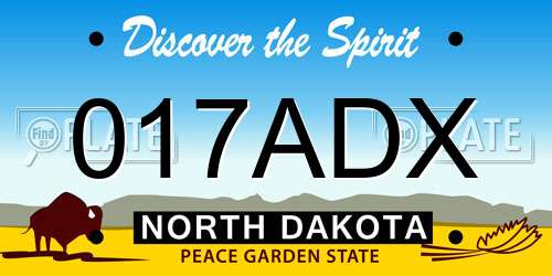 017ADX North Dakota License Plate