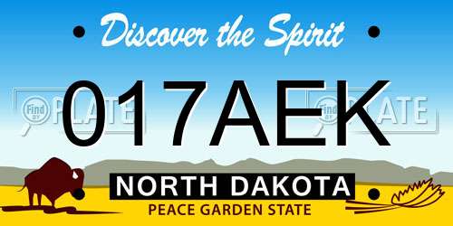 017AEK North Dakota License Plate