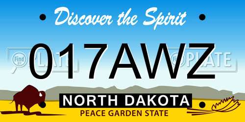 017AWZ North Dakota License Plate