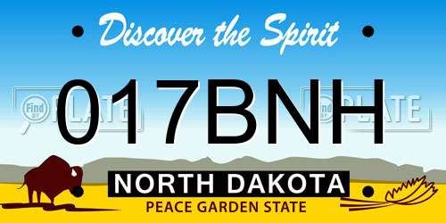 017BNH North Dakota License Plate