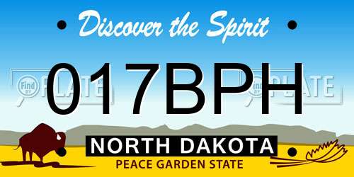 017BPH North Dakota License Plate
