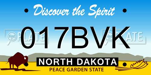017BVK North Dakota License Plate
