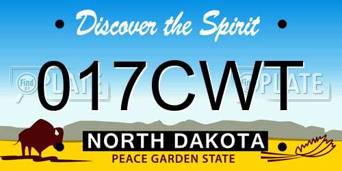 017CWT North Dakota License Plate