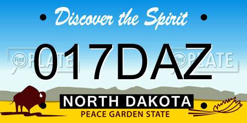 017DAZ North Dakota License Plate