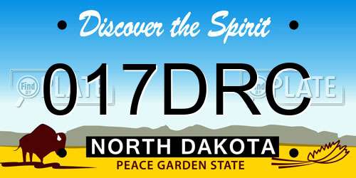 017DRC North Dakota License Plate