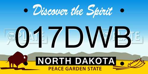 017DWB North Dakota License Plate