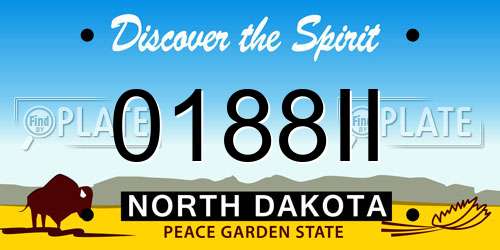0188II North Dakota License Plate