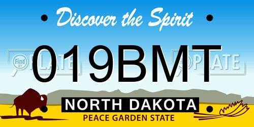 019BMT North Dakota License Plate