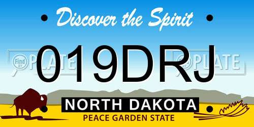 019DRJ North Dakota License Plate