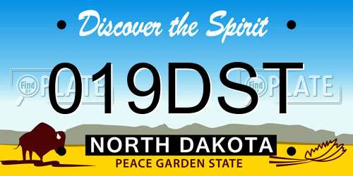 019DST North Dakota License Plate