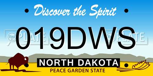 019DWS North Dakota License Plate