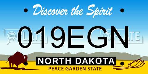 019EGN North Dakota License Plate