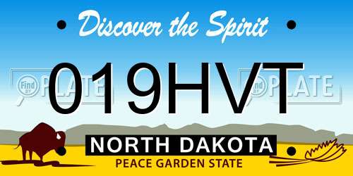 019HVT North Dakota License Plate