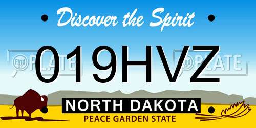 019HVZ North Dakota License Plate
