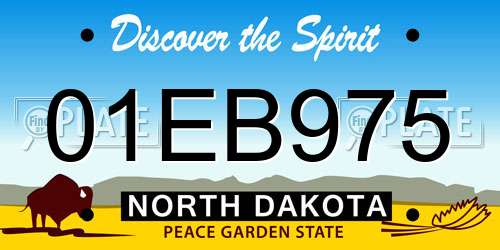 01EB975 North Dakota License Plate