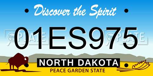 01ES975 North Dakota License Plate