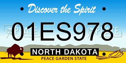 01ES978 North Dakota License Plate