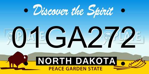 01GA272 North Dakota License Plate