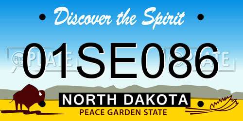 01SE086 North Dakota License Plate