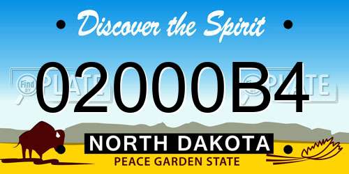02000B4 North Dakota License Plate