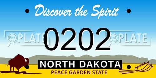 0202 North Dakota License Plate