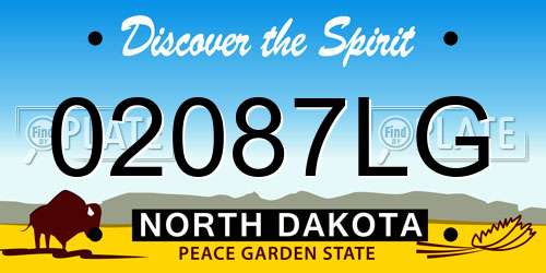 02087LG North Dakota License Plate