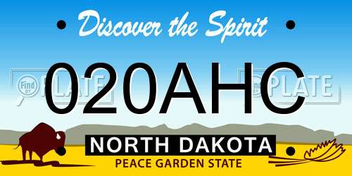 020AHC North Dakota License Plate