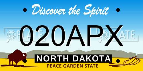 020APX North Dakota License Plate