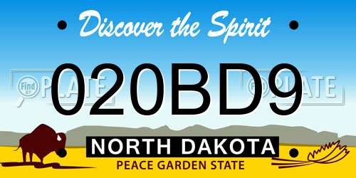 020BD9 North Dakota License Plate