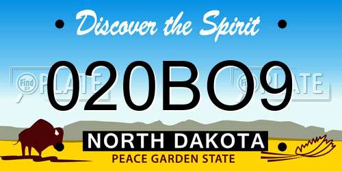 020BO9 North Dakota License Plate