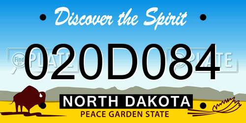 020D084 North Dakota License Plate