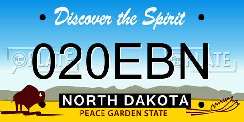 020EBN North Dakota License Plate