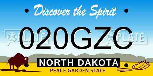 020GZC North Dakota License Plate