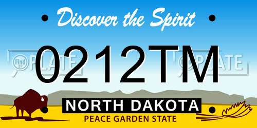 0212TM North Dakota License Plate