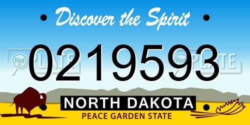 0219593 North Dakota License Plate